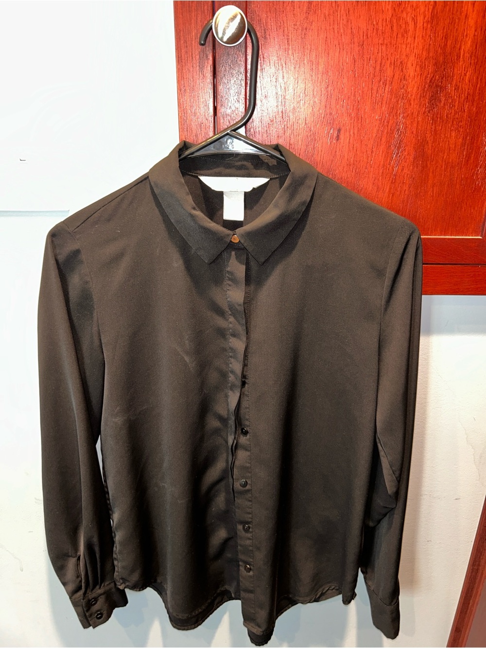Classic Black Long-Sleeve Button-Up Shirt